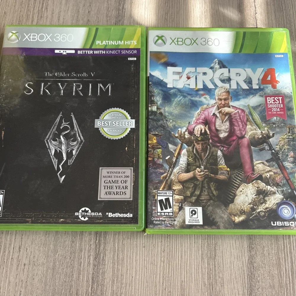 X - BOX 360 LOT FARCRY4 , Skyrim - GAME LOT, Tested- Works!